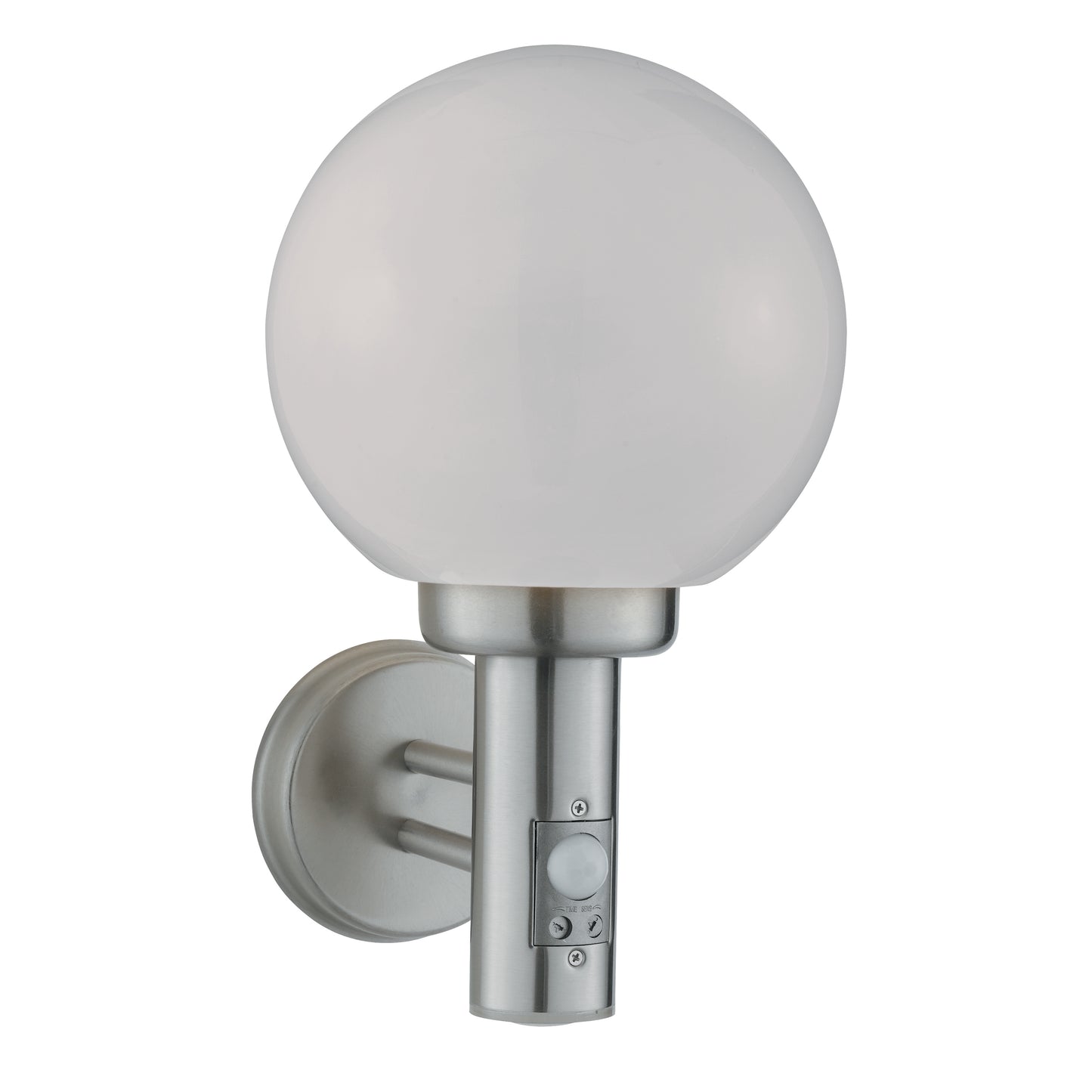 Searchlight Orb Buiten Wandlamp Stainless Staal, Wit Lampenkap