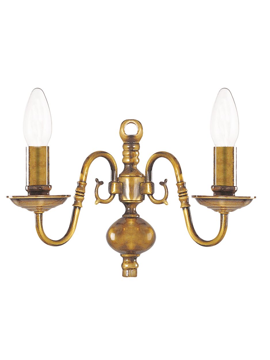 Searchlight Flemish 2Lt Wandlamp Solid Messing Metaal