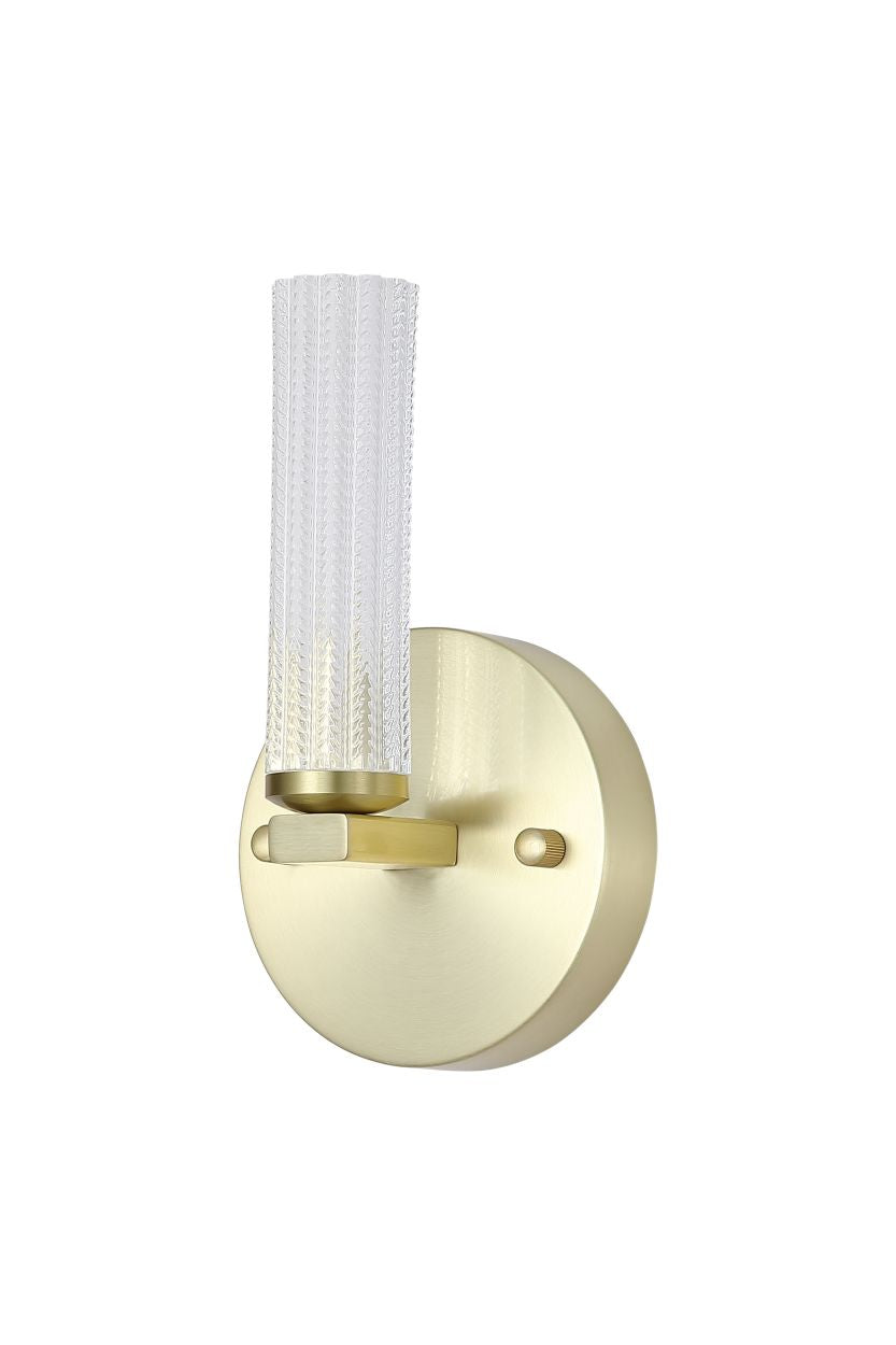 Searchlight Aberdeen LED Wandlamp,Satin Messing Metaal with Helder Acryl