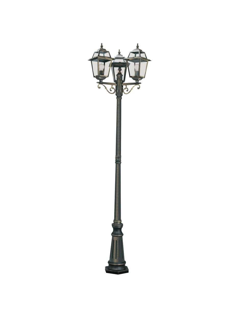 Searchlight New Orleans Buiten Post Zwart Goud Metaal & Glas
