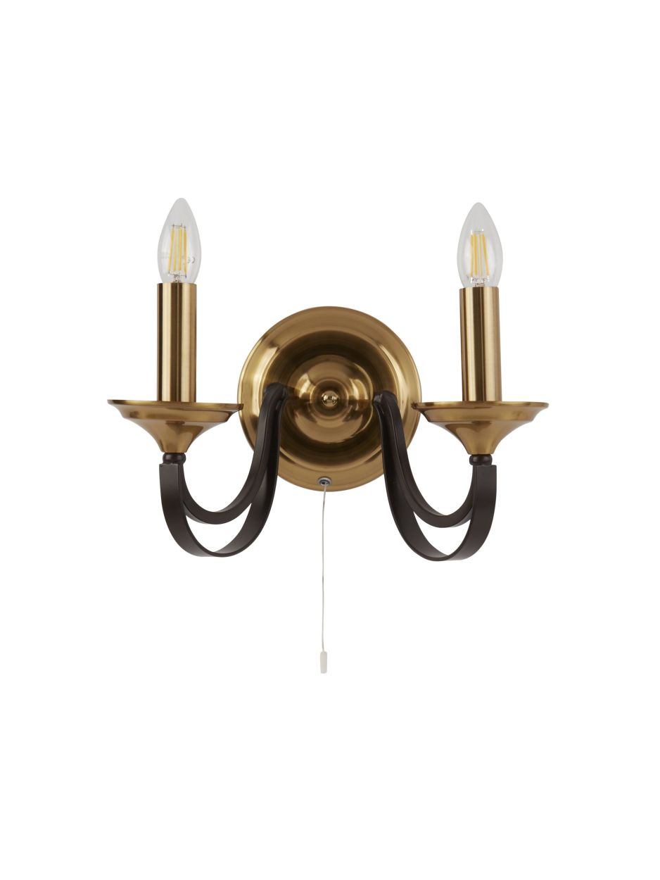 Searchlight Belfry 2Lt Wandlamp Dark Brons & Bruin Metaal