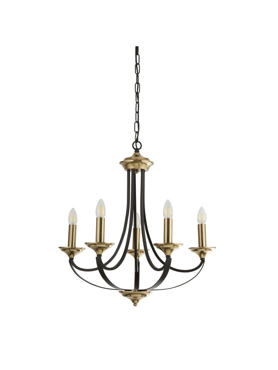 Searchlight Belfry 5Lt Hanglamp Dark Brons & Bruin Metaal