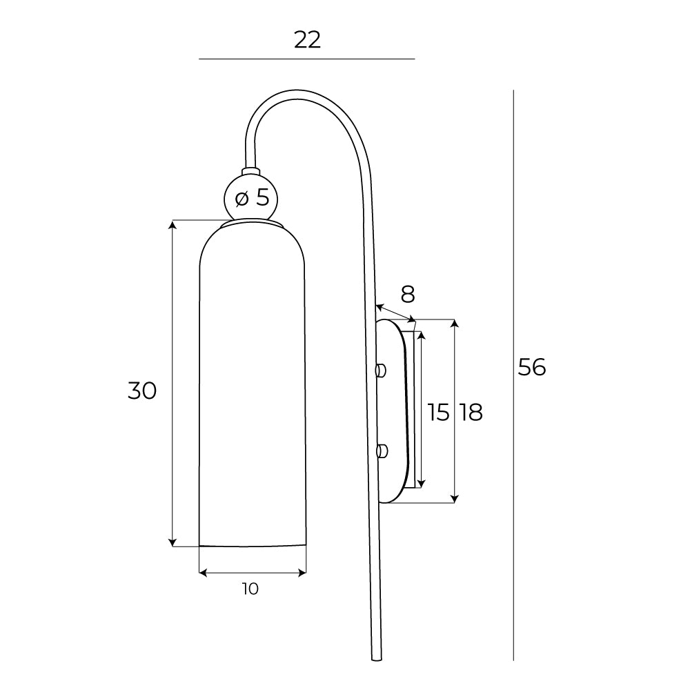 Maxlight W0333 Wandlamp Campanila Smokey Glas