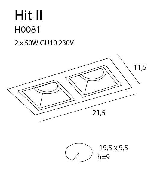 Maxlight H0081 Recessed Lamp Hit 2 Wit