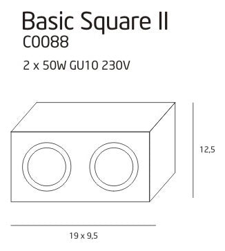 Maxlight C0088 Plafondlamp Basic Vierkant Wit Dubbel