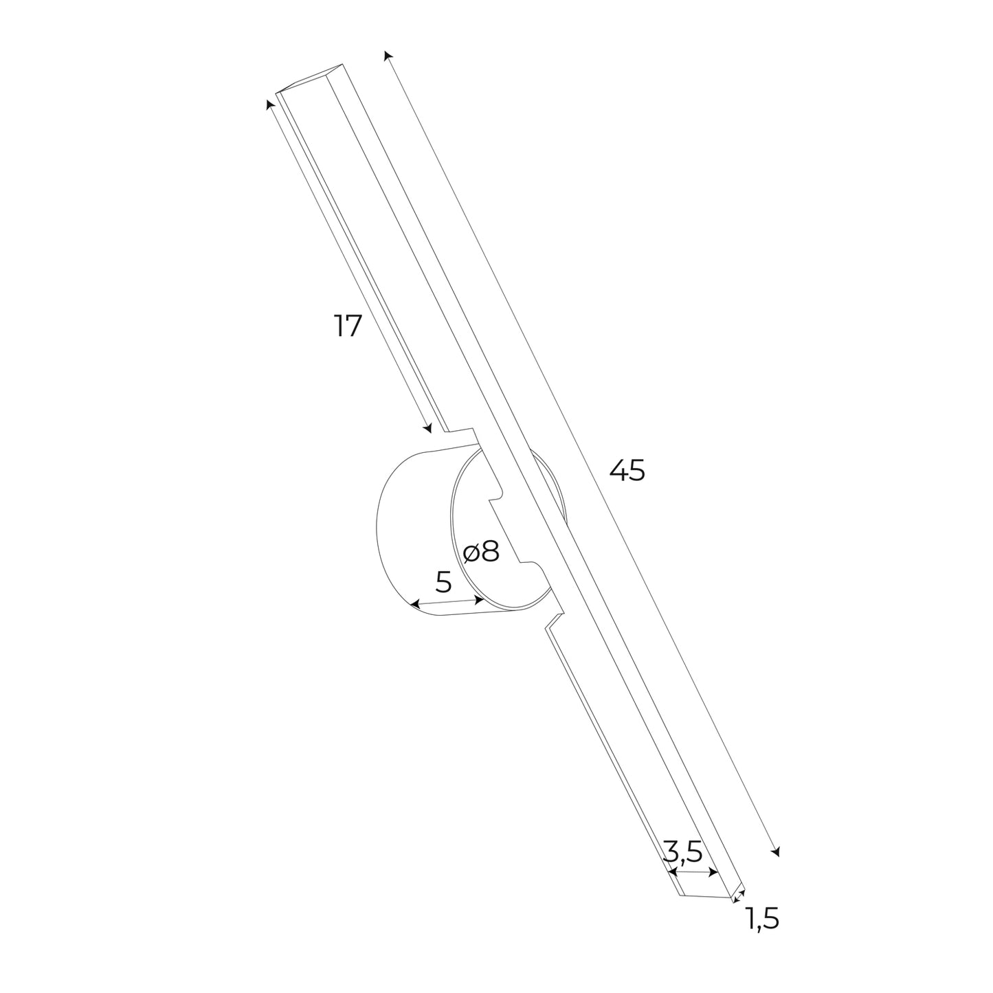 Maxlight W0348 Wandlamp Merano 2 Zwart