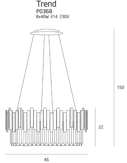 Maxlight P0368 Hanglamp Trend 45Cm