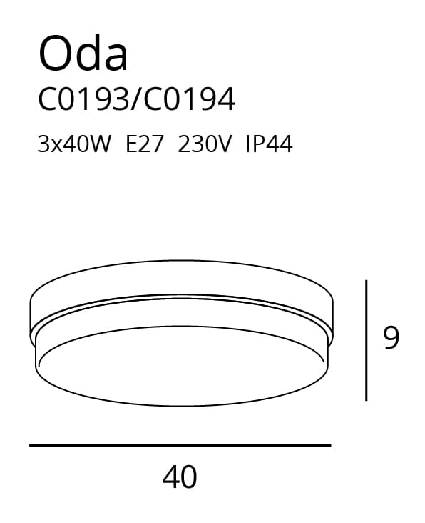 Maxlight C0194 Plafondlamp Oda Zwart