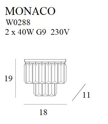 Maxlight W0288 Wandlamp Monaco Goud