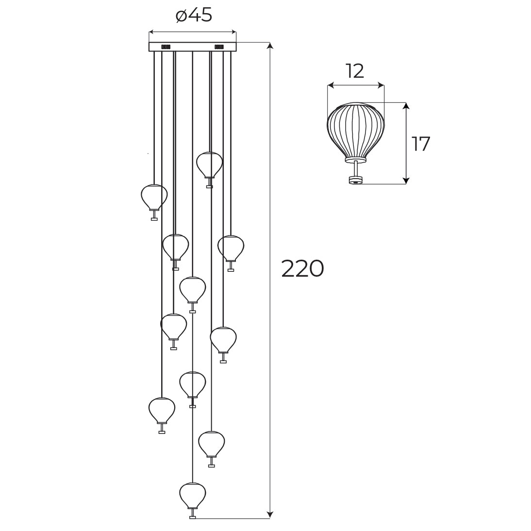 Maxlight P0526D Hanglamp Palloncini 11