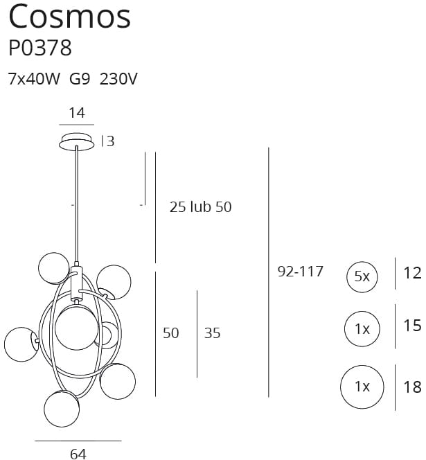 Maxlight P0378 Hanglamp Cosmos
