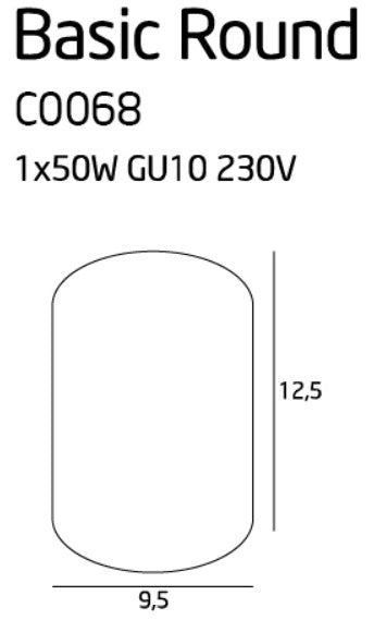 Maxlight C0068 Plafondlamp Basic Rond Zwart