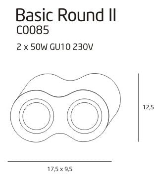 Maxlight C0085 Plafondlamp Basic Rond Wit Dubbel