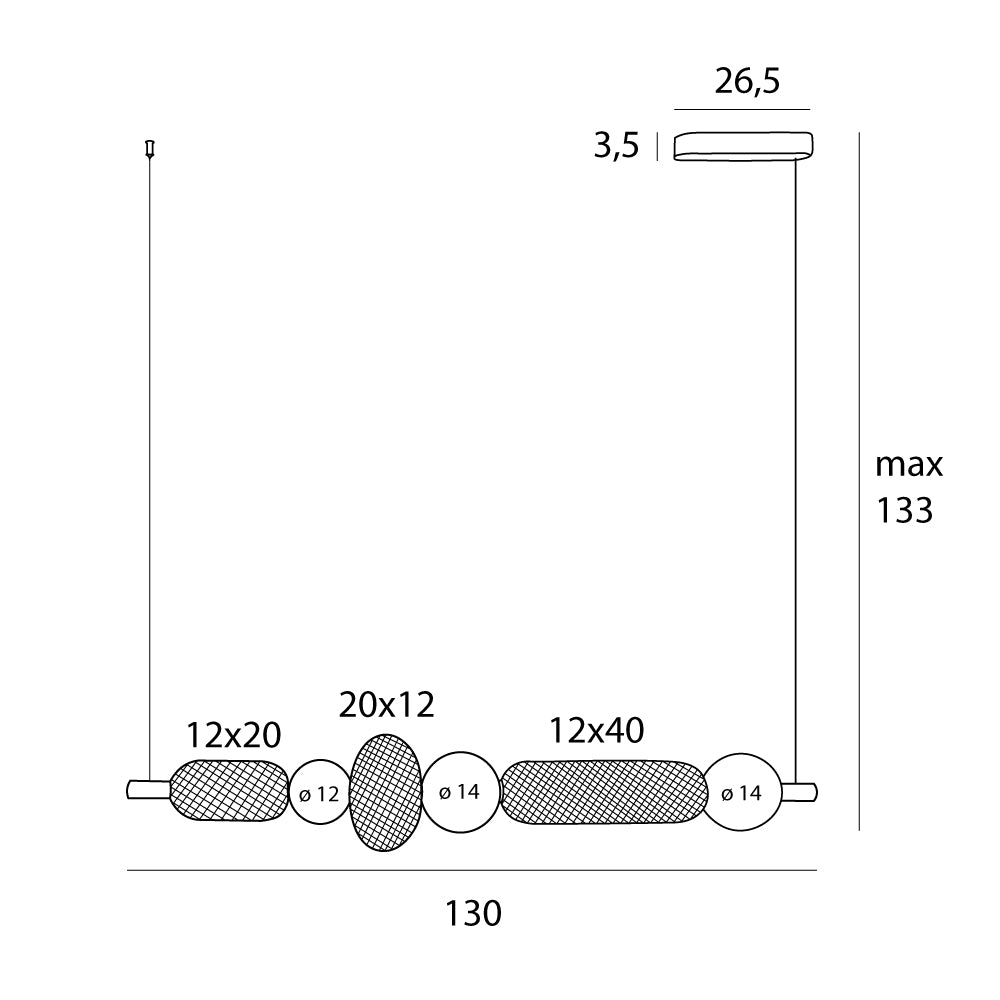 Maxlight P0593 Hanglamp Bora C
