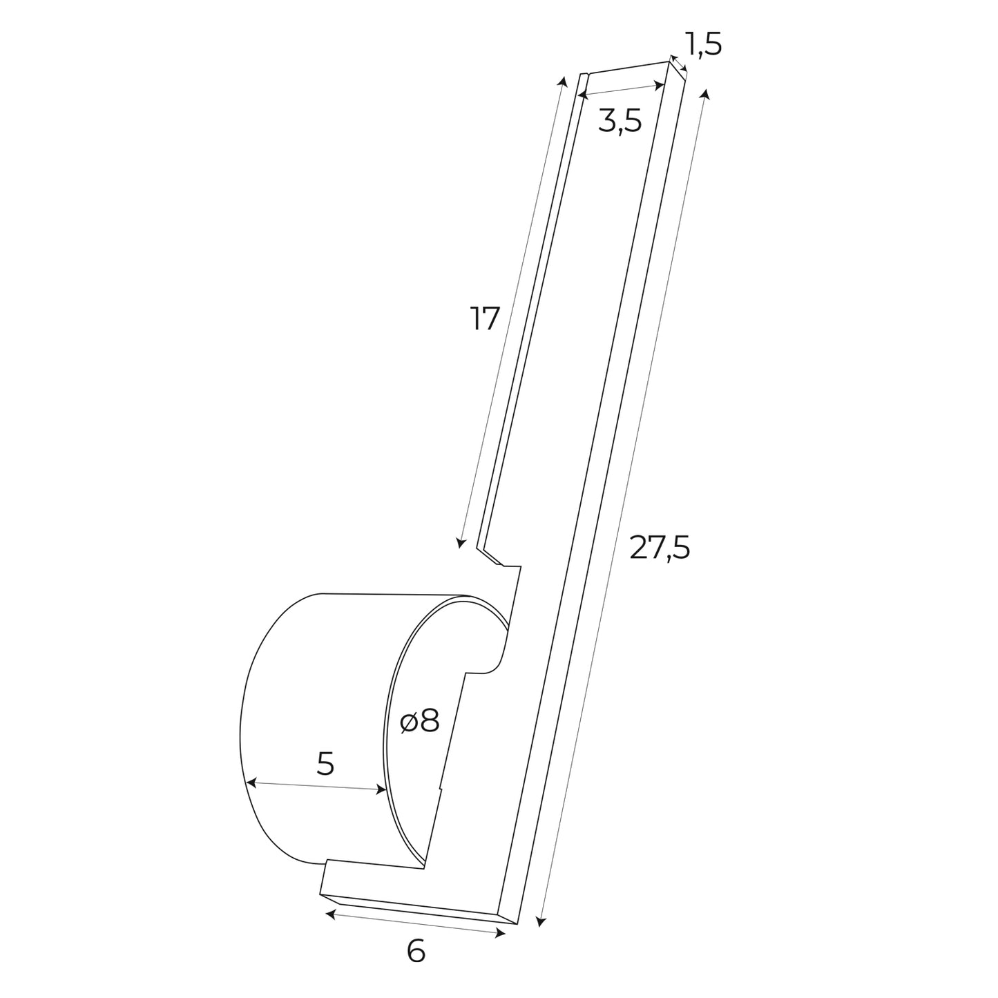 Maxlight W0346 Wandlamp Merano I Zwart