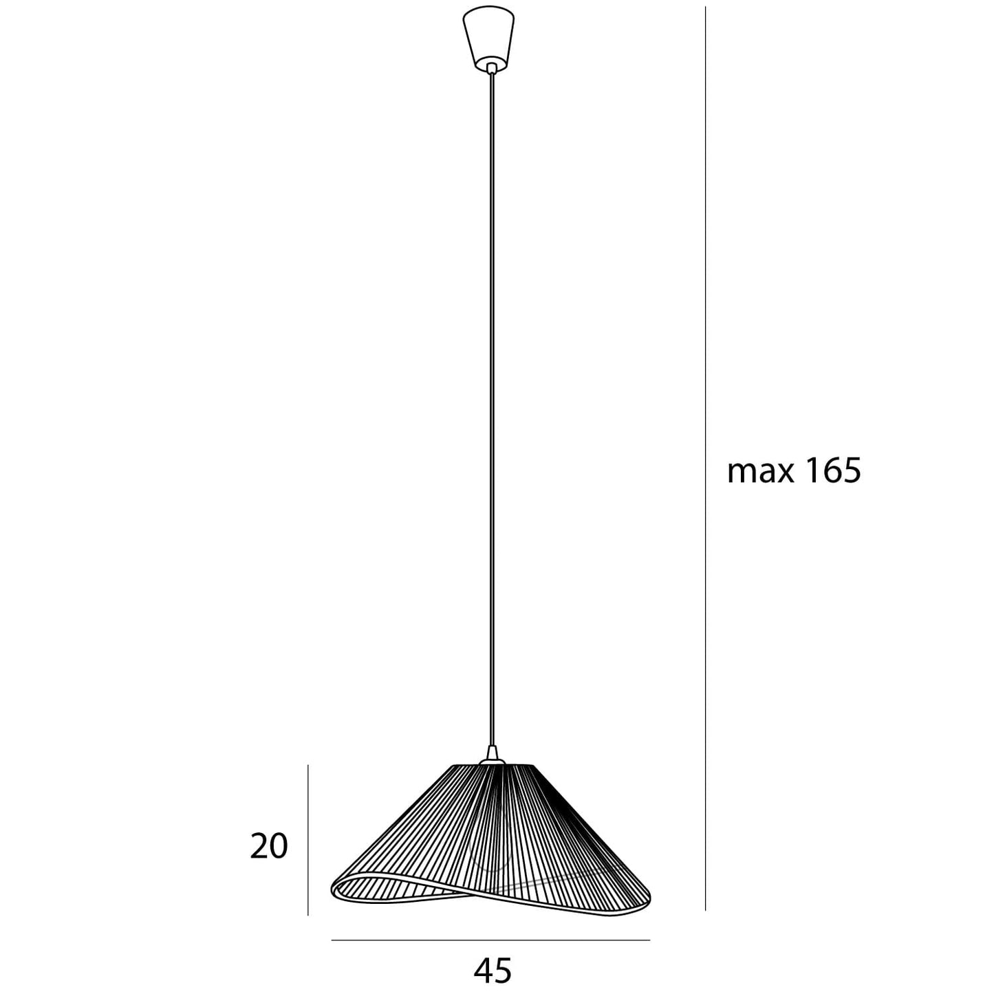 Maxlight P0579 Hanglamp Amalfi I Zwart