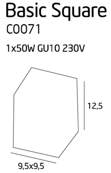 Maxlight C0071 Plafondlamp Basic Vierkant Zwart