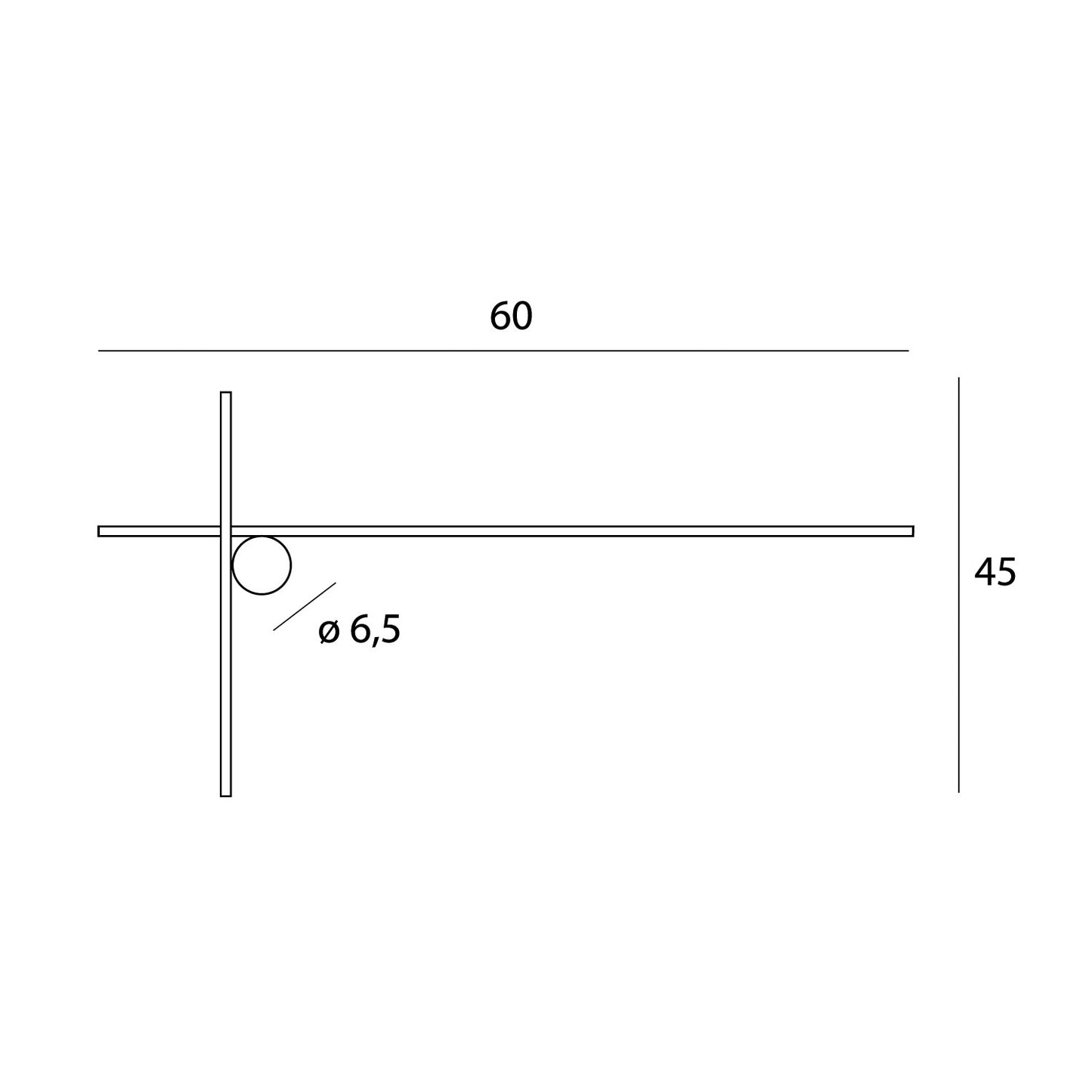 Maxlight W0369 Wandlamp Arne 60Cm 10W Ip44 3000K