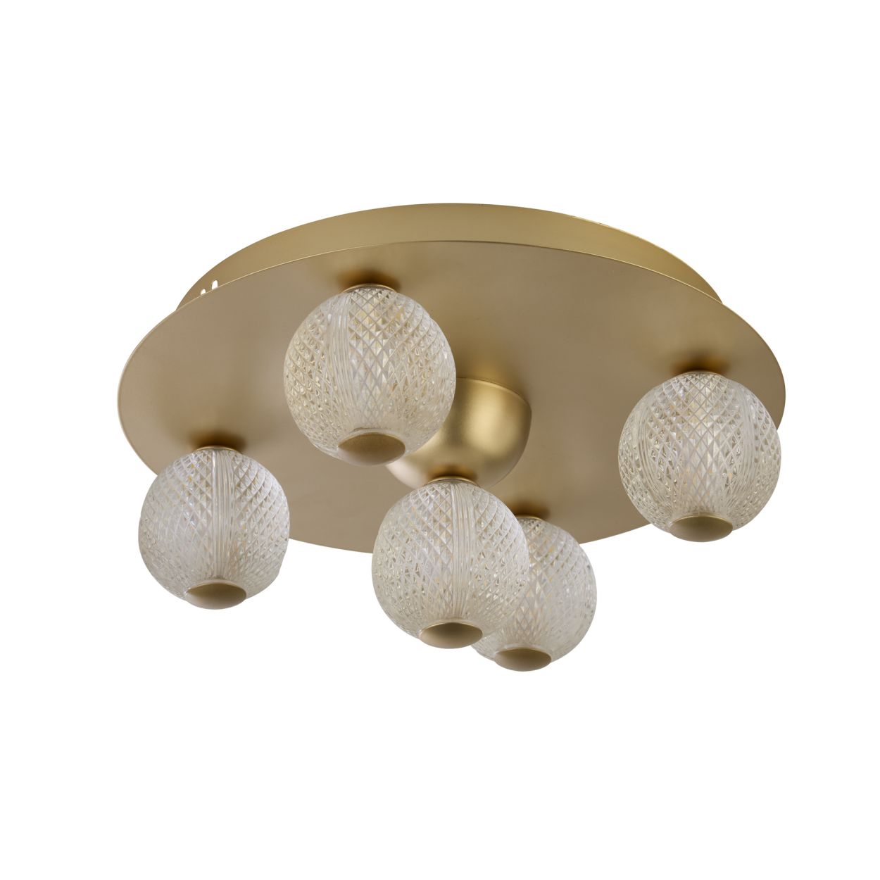 Searchlight Asteroid Led Flush,Goud Metaal with Helder Acryl Balls