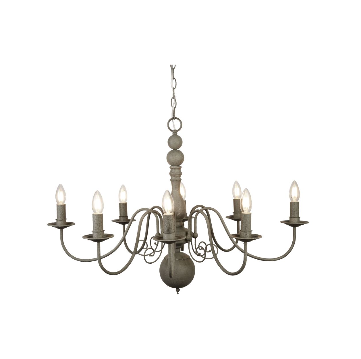 Searchlight Greythorne 8Lt Hanglamp Textured Grijs Metaal