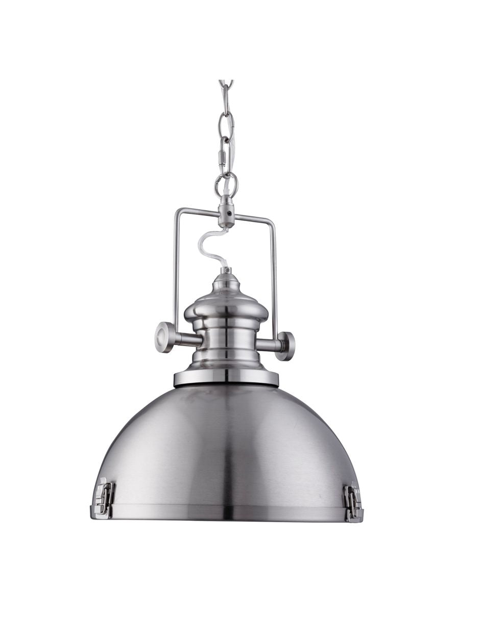 Searchlight Louisiana Hanglamp Satin Zilver Metaal & Helder Lens