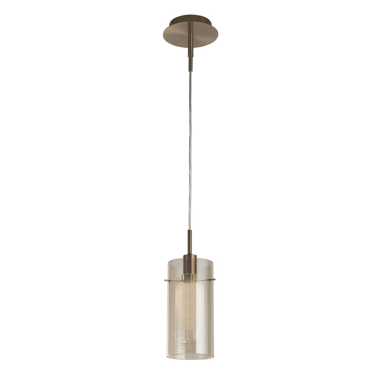 Searchlight Duo III Hanglamp Brons Metaal & Champagne Glas