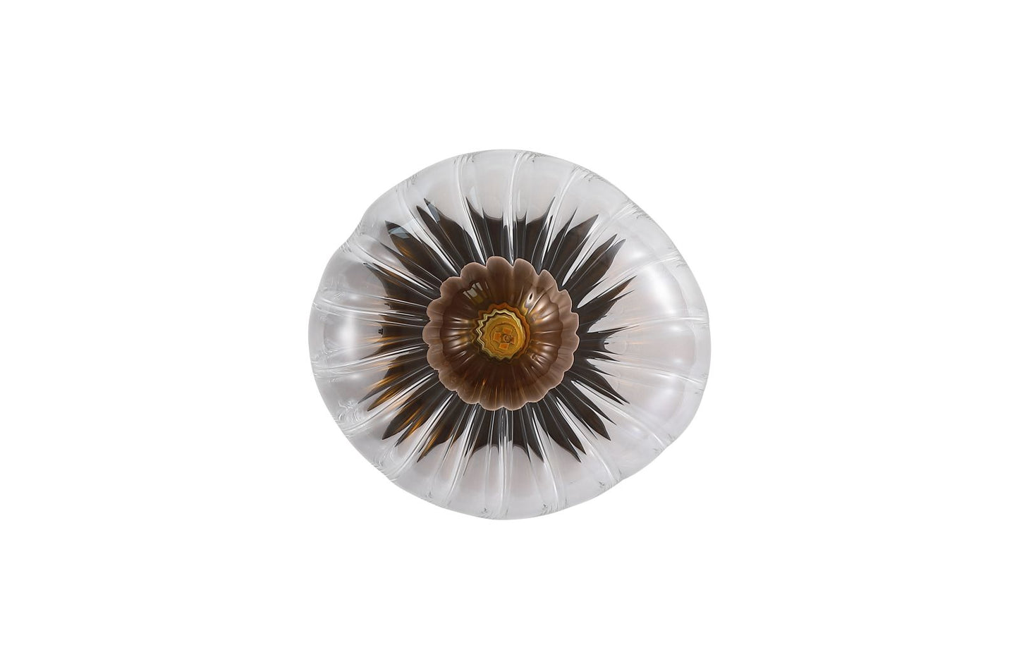 Searchlight Sunbeam 1lt Wandlamp, Helder and Amber Ribbed Glas
