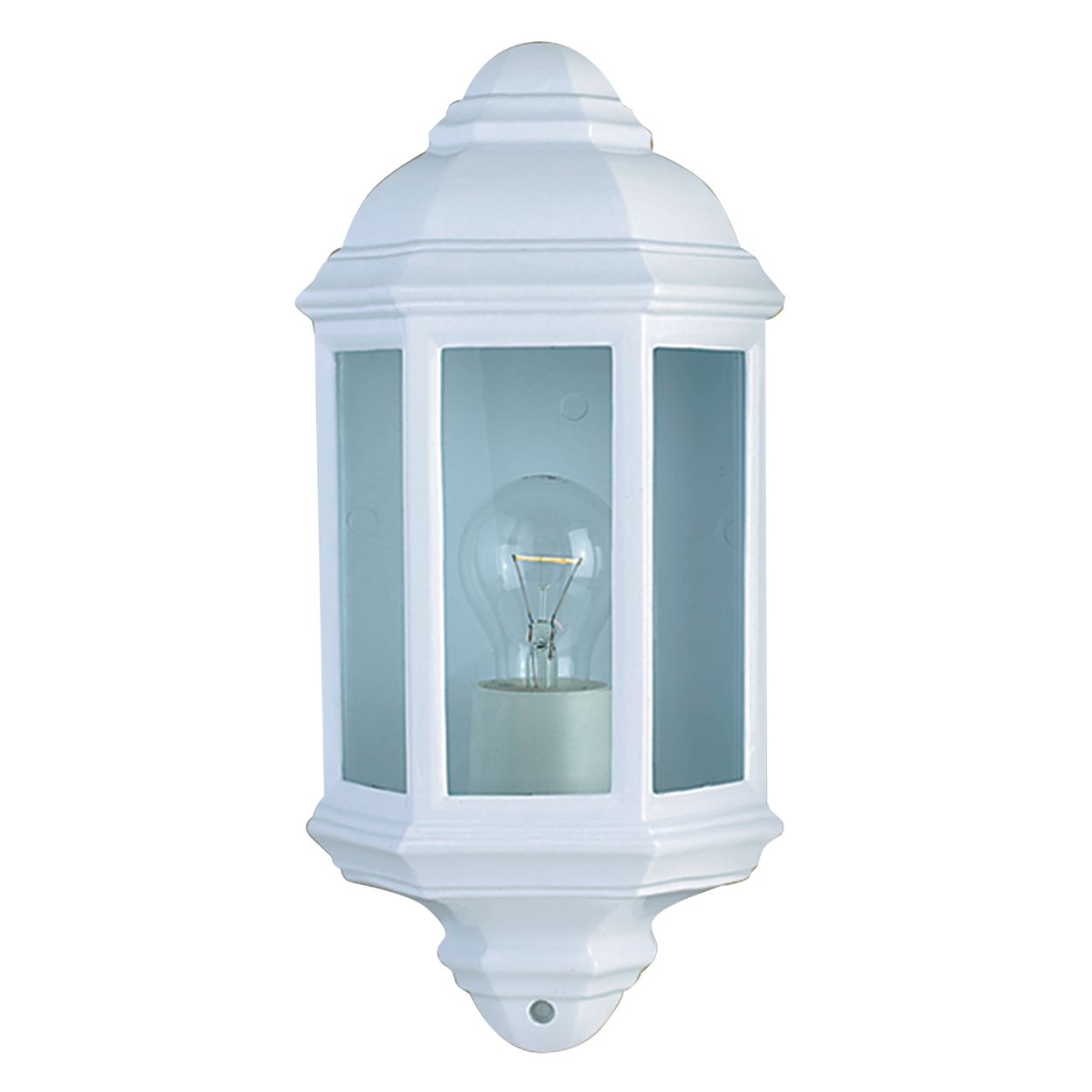 Searchlight Maine Buiten Wandlamp Wit Metaal & Helder Glas