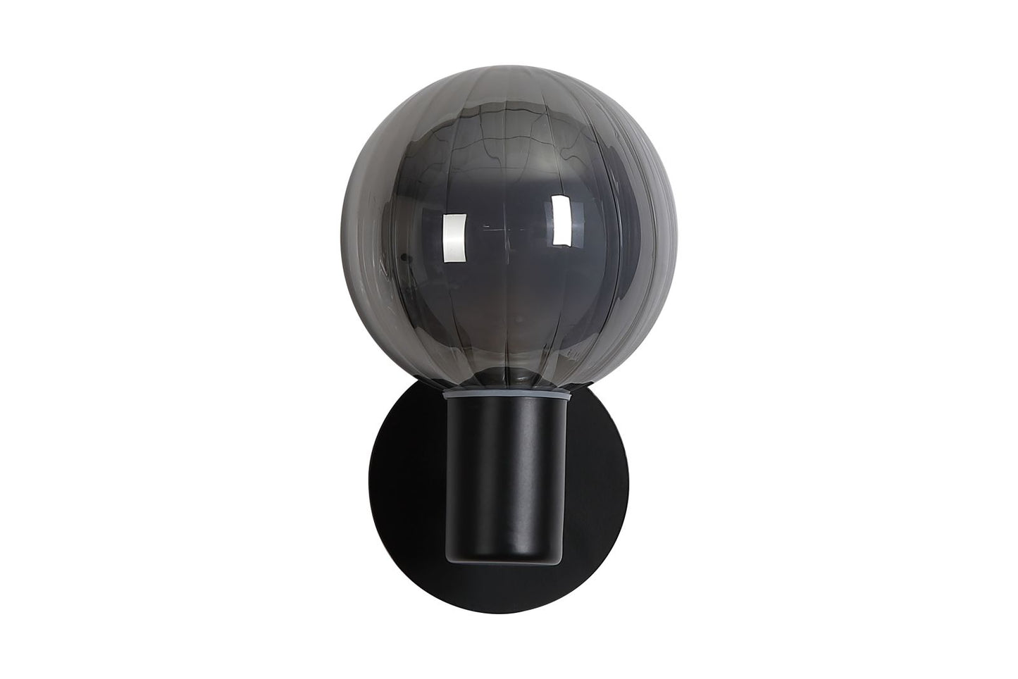 Searchlight Luminsphere 1Lt Wandlamp, Mat Zwart Metaal with Smoked Gla
