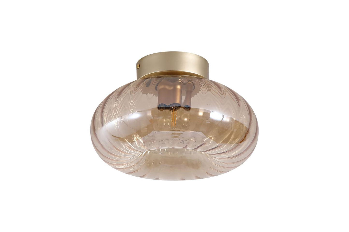 Searchlight Celestial 1Lt Flush, Goud Metaal with Amber Glas