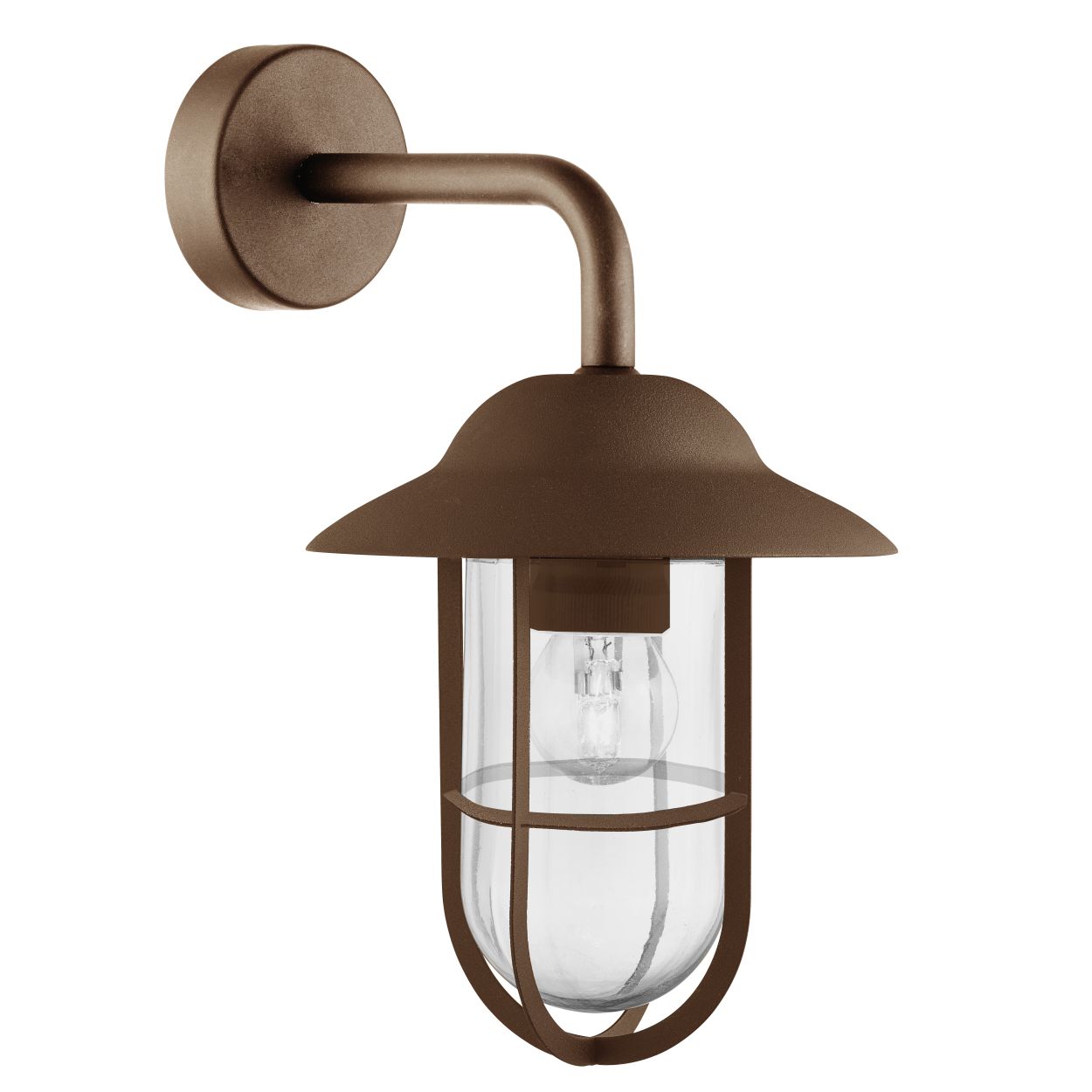 Searchlight Toronto Buiten Wandlamp Rustic Bruin Metaal & Helder Glas