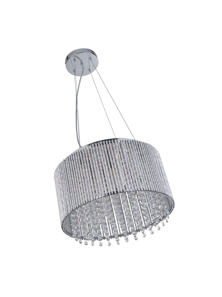 Searchlight Elise II 8Lt Hanglamp Chroom Metaal & Helder Kristal