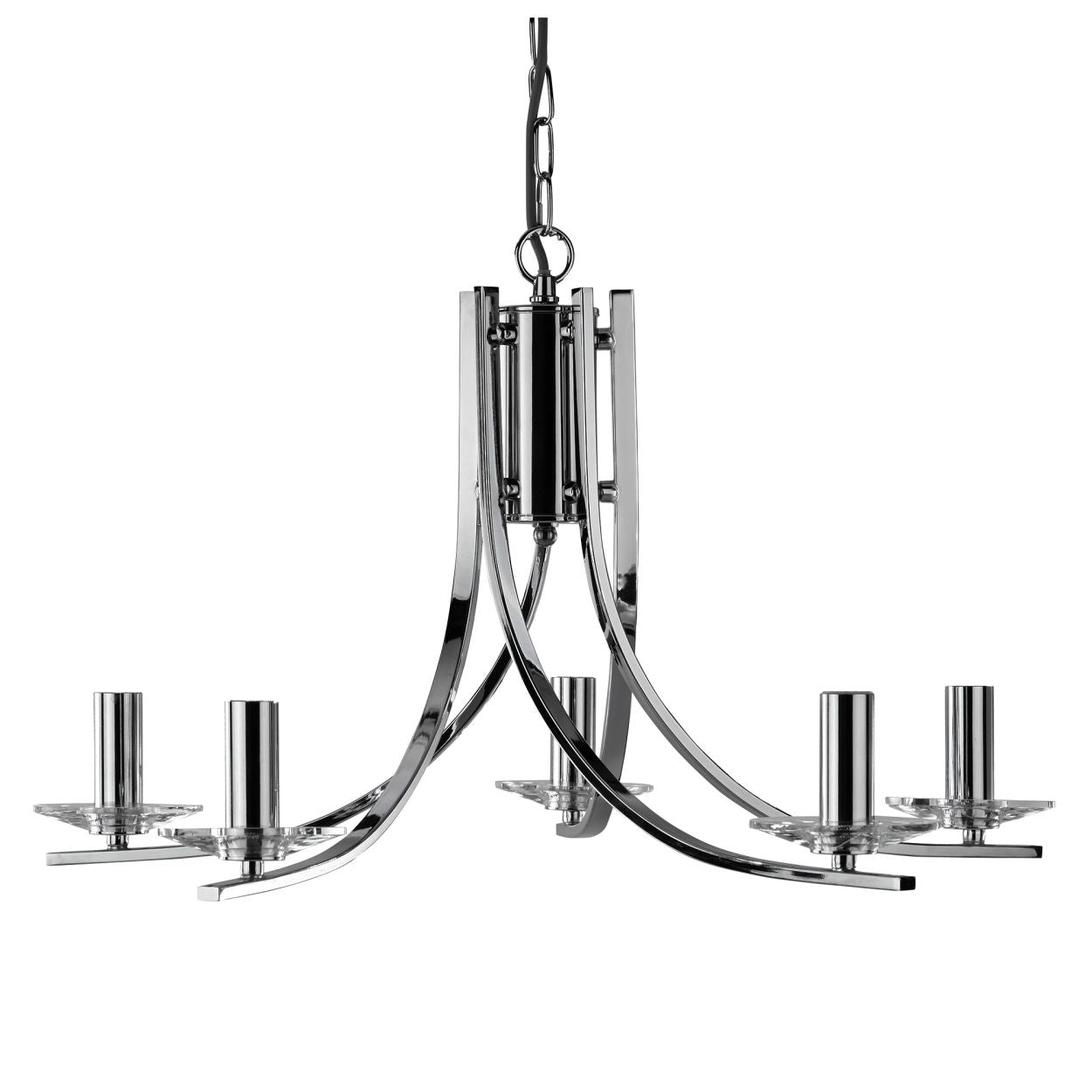 Searchlight Ascona 5Lt Hanglamp Chroom Metaal & Glas