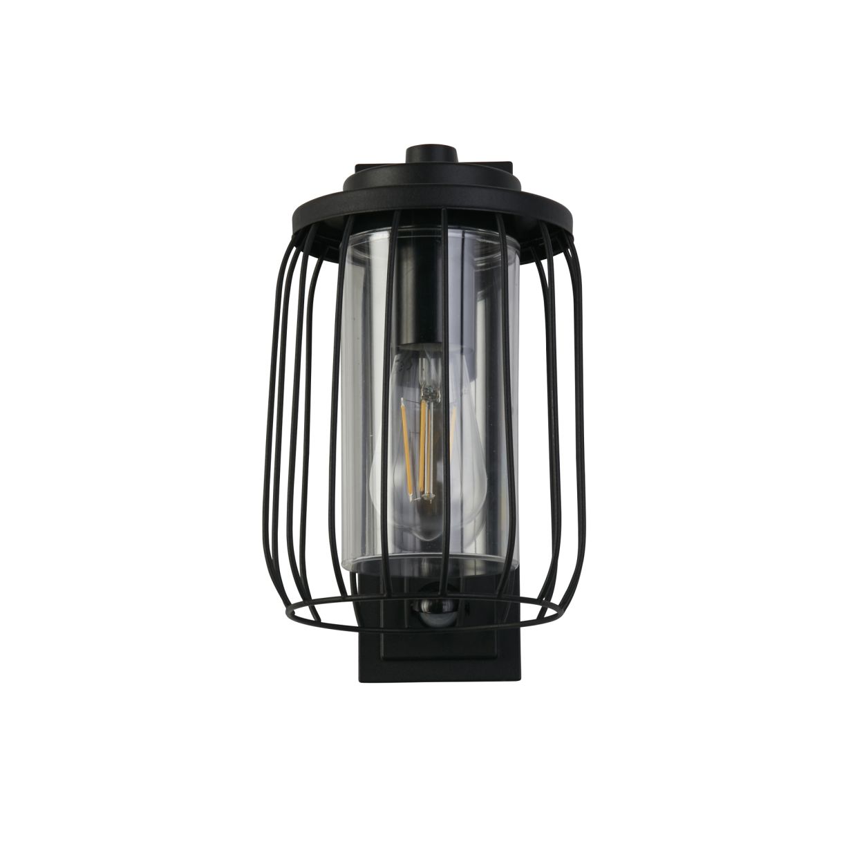 Searchlight Reed 1Lt Wandlamp with PIR , Zwart Metaal and PC Lampenkap