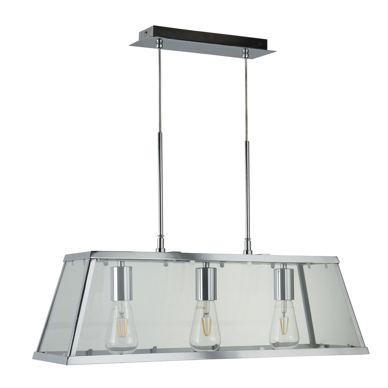 Searchlight Voyager 3Lt Bar Hanglamp Chroom Metaal & Glas