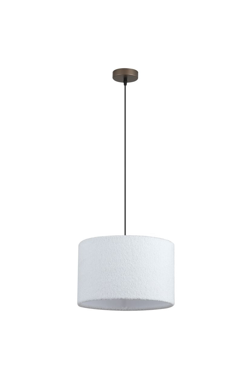 Searchlight Chelsea 1Lt Hanglamp, Latte Metaal with Plush Lampenkap