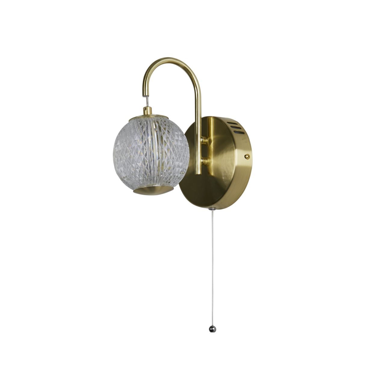 Searchlight Allure Wandlamp Satin Messing Metaal & Helder Acryl