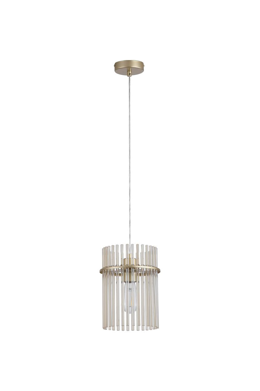 Searchlight Swizzle 1Lt Hanglamp, Goud Metaal with Champagne Rods
