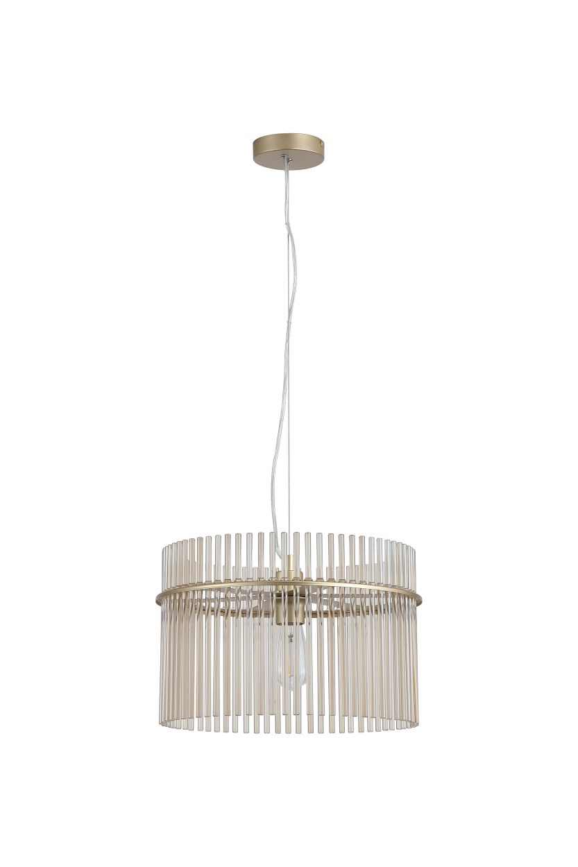 Searchlight Swizzle 1Lt Hanglamp, Goud Metaal with Champagne Rods
