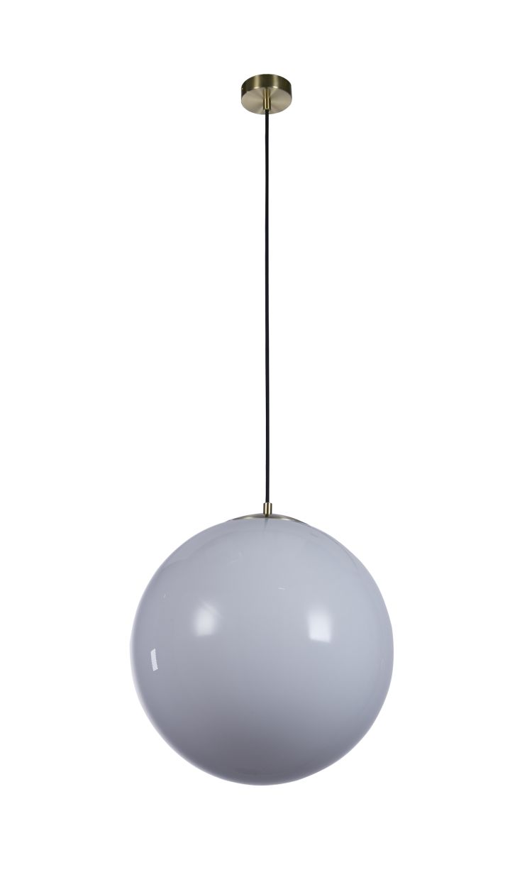 Searchlight Atom II Hanglamp Satin Messing & Opal Glas