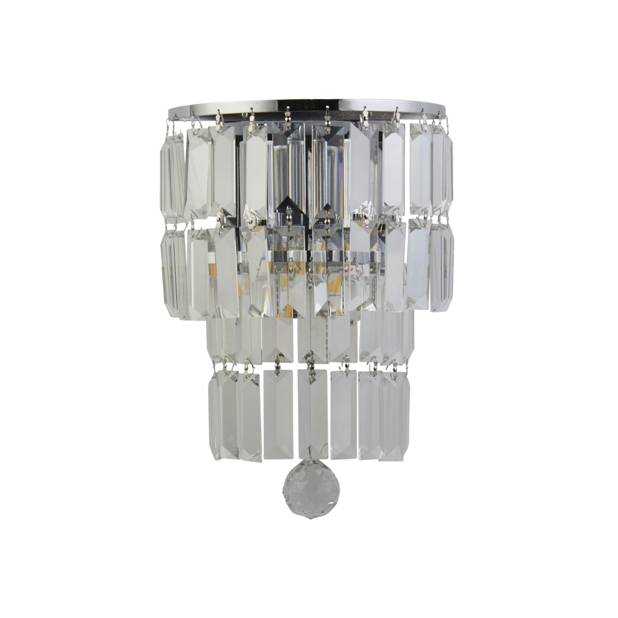 Searchlight Empire 2LT Wandlamp, Chroom with Helder Kristal