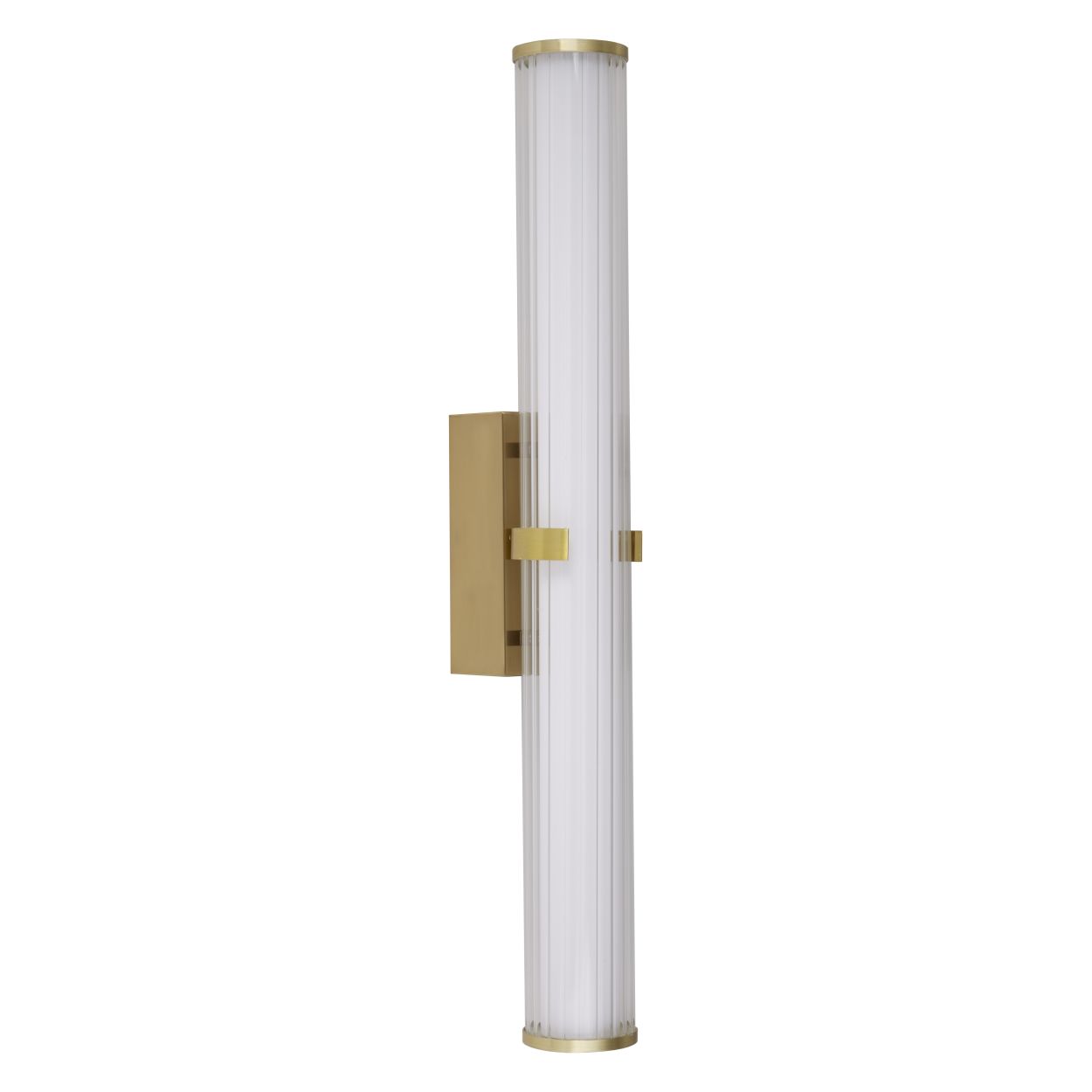 Searchlight Clamp Wandlamp Goud Metaal, Ribbed Helder & Opal Diffuser