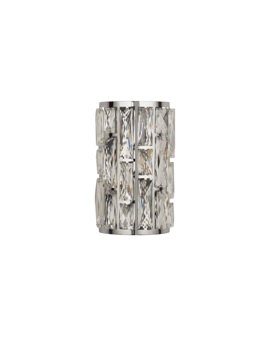 Searchlight Bijou 2Lt Wandlamp Chroom Metaal & Kristal Glas