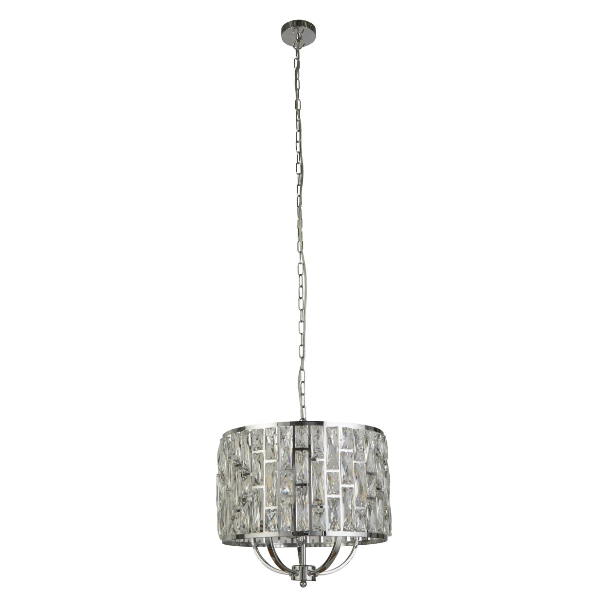 Searchlight Bijou 5Lt Hanglamp Chroom Metaal & Kristal Glas