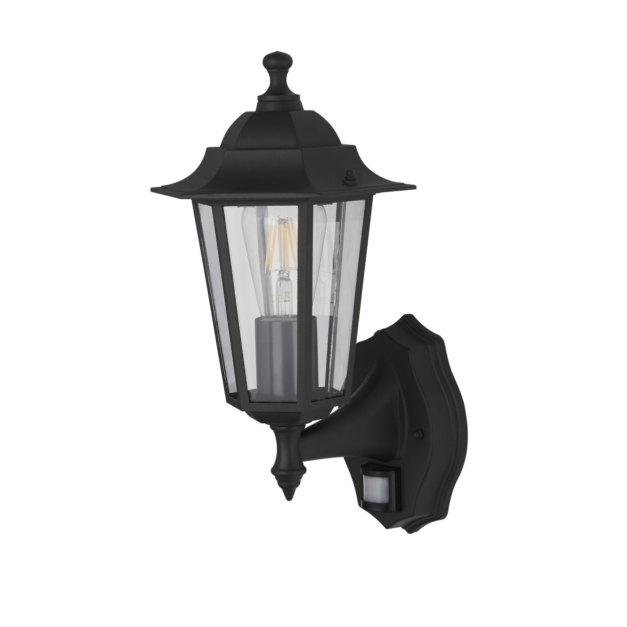 Searchlight Alex Buiten Wandlamp Zwart Metaal & Glas