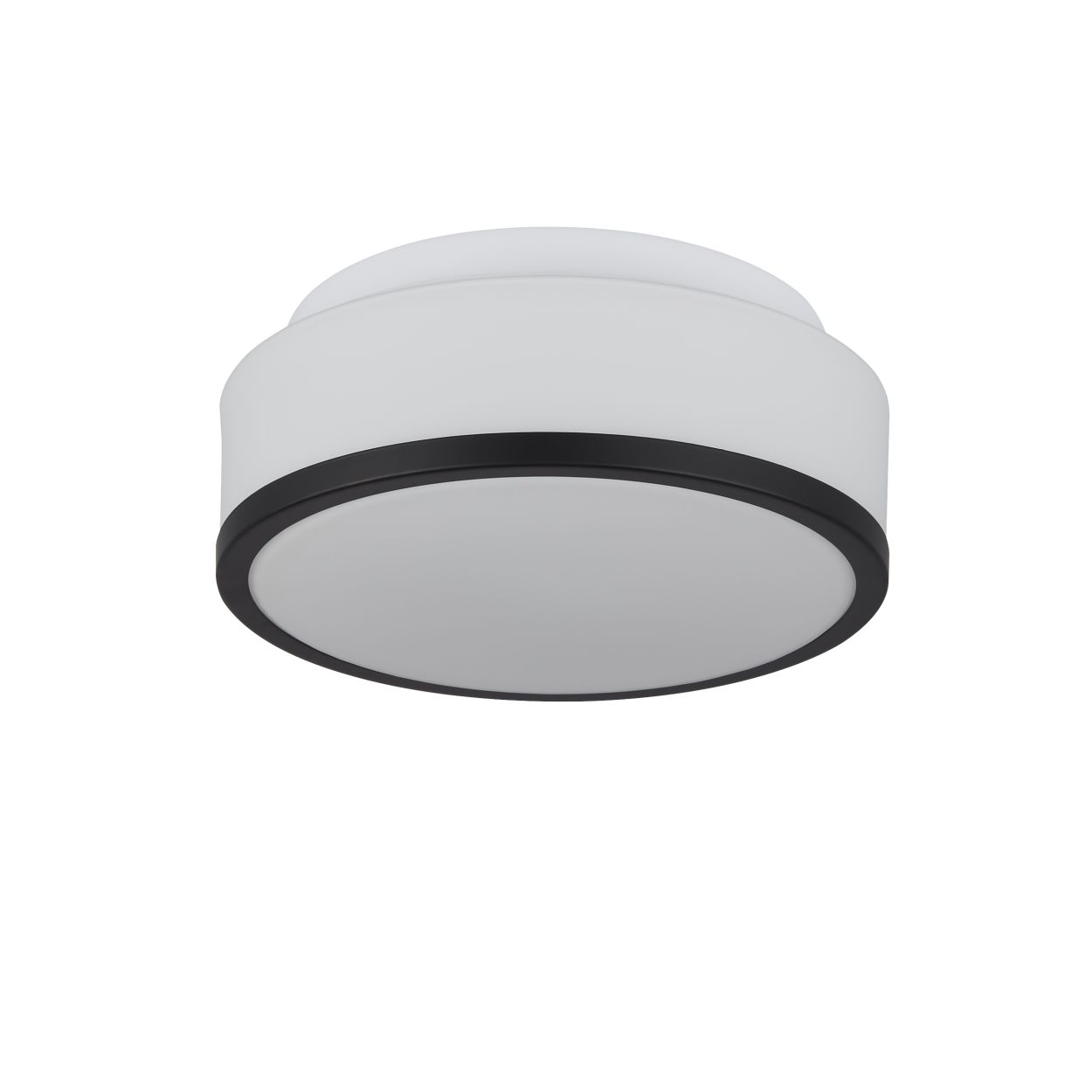 Searchlight Cheese 2Lt Flush Zwart Metaal & Wit Glas
