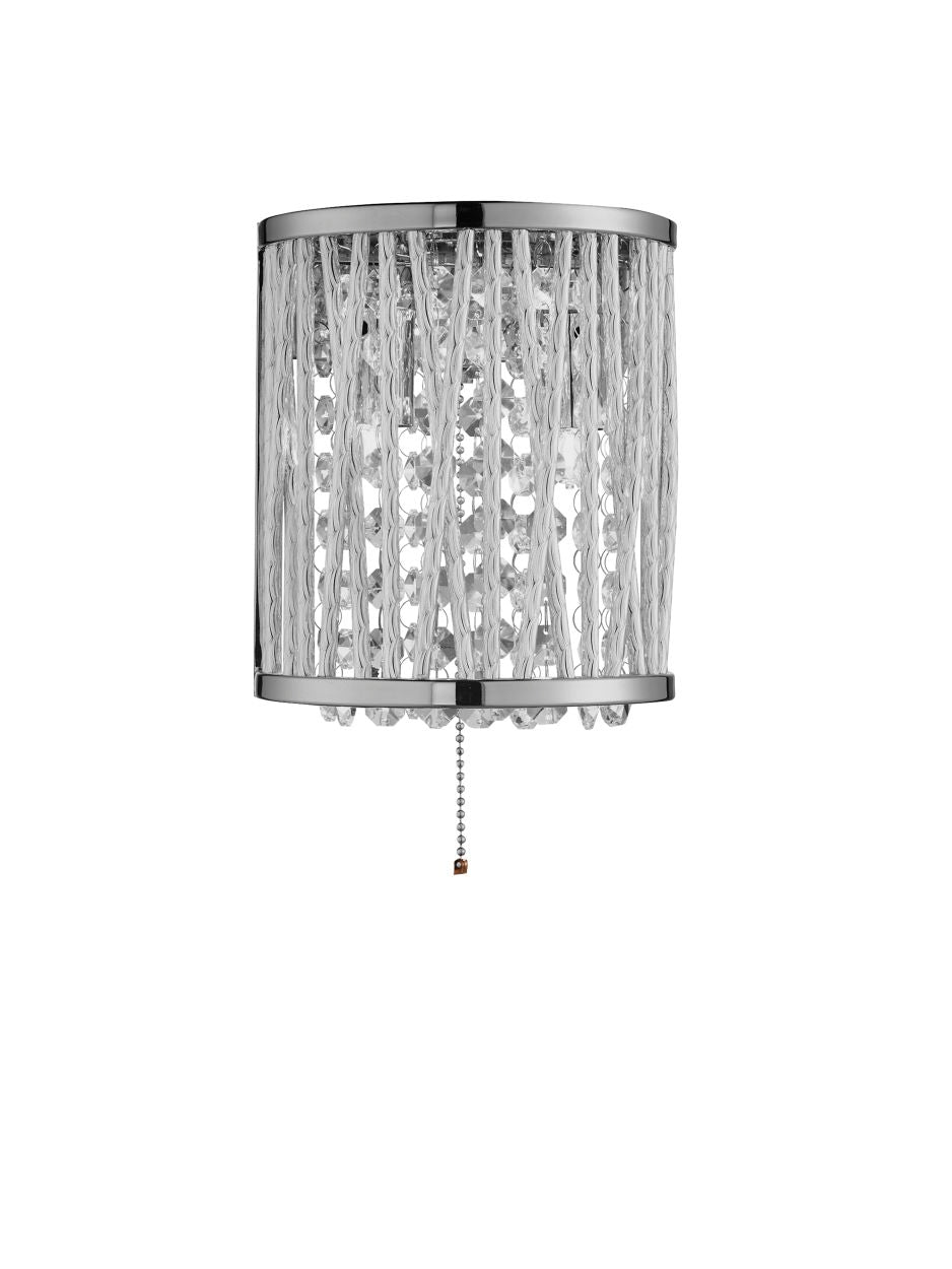 Searchlight Elise 2Lt Wandlamp Chroom Metaal & Kristal