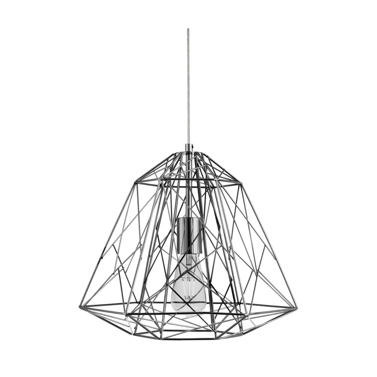 Searchlight Geometric Cage Ceiling Hanglamp Chroom Metaal