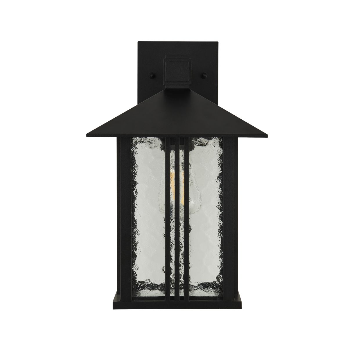 Searchlight Venice Buiten Wandlamp Zwart & Water Glas, IP44