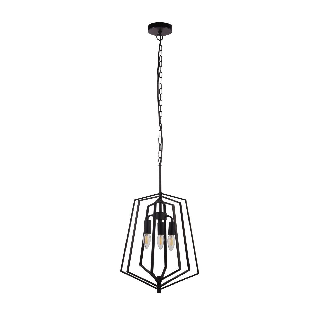 Searchlight Slinky 3Lt Ceiling Hanglamp Zwart Metaal